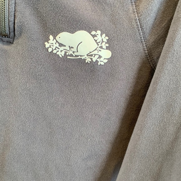 Roots 1/4 Zip lightweight shirt Grey with Beaver Logo and Long Sleeves - Picture 4 of 4